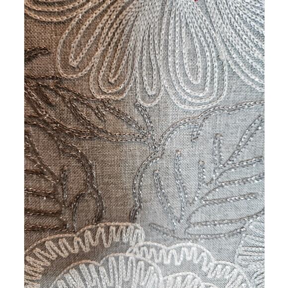 Holiday Table Runner Signature Homestyle 52" x 16" Linen Sparkle Embroidery - Picture 5 of 9